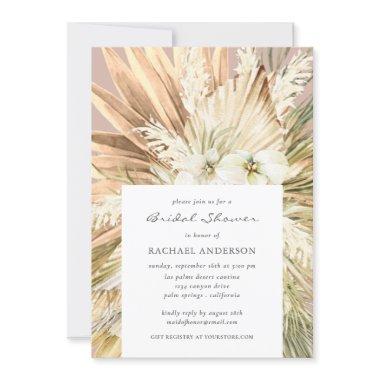 Pampas Grass Modern Boho Bridal Wedding Shower Invitations