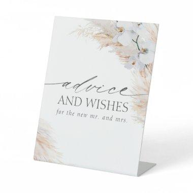 Pampas Grass Orchids Advice and Wishes Wedding Pedestal Sign