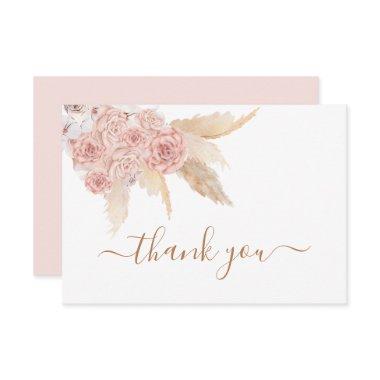 Pampas Grass Pink boho thank you Note
