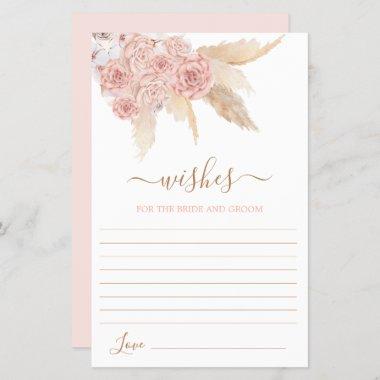 Pampas Grass Pink floral Wishes for the Bride Invitations