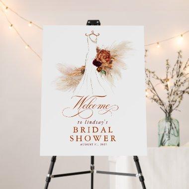 Pampas Grass Rust Terracotta Bridal Shower Welcome Foam Board