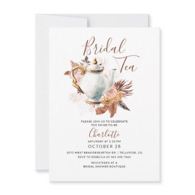 Pampas Grass Rustic Terracotta Bridal Tea Party