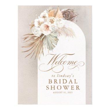 Pampas Grass Soft Floral Bridal Shower Welcome Poster