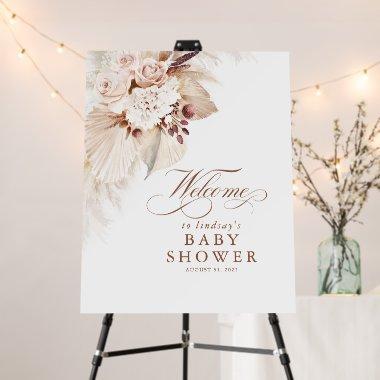 Pampas Grass Soft Floral Elegant Boho Welcome Sign