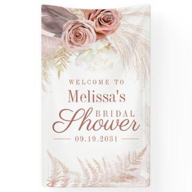 Pampas Grass Tan Bridal Shower Welcome Banner