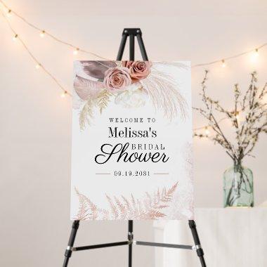 Pampas Grass Tan Bridal Shower Welcome Foam Board