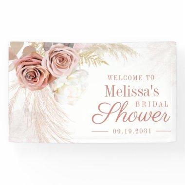 Pampas Grass Tan Dried Palms Bridal Shower Welcome Banner