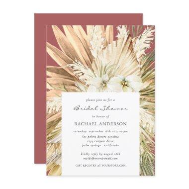 Pampas Grass Terracotta Boho Bridal Shower Invitations