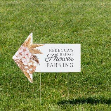 Pampas Grass Terracotta Bridal Shower Car Parking Sign