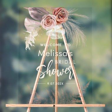 Pampas Grass Terracotta  Welcome Acrylic Sign
