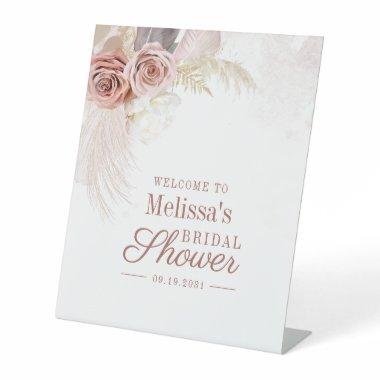 Pampas Grass Terracotta  Welcome Pedestal Sign