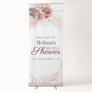 Pampas Grass Terracotta Bridal Shower Welcome Retractable Banner