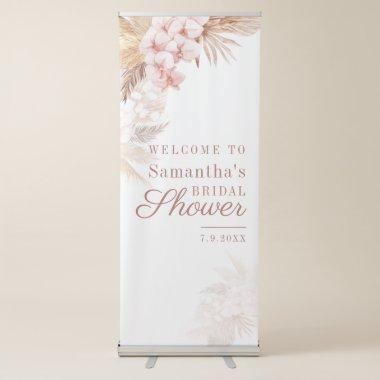 Pampas Grass Terracotta Script Bridal Shower Retractable Banner
