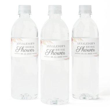 Pampas Grass Terracotta Script  Water Bottle Label