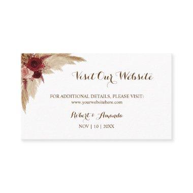 Pampas Grass Visit our Website Wedding insert card