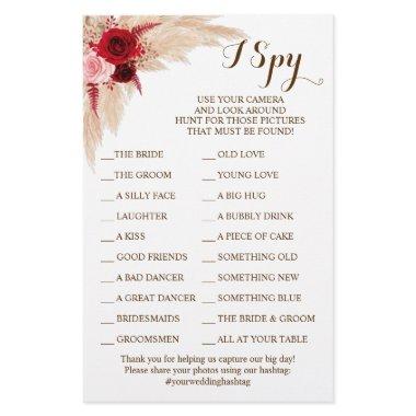 Pampas Grass Wedding Reception I Spy Game  Flyer