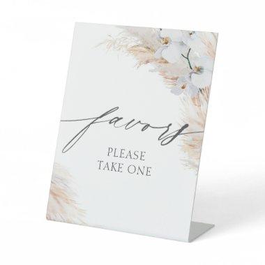 Pampas Grass White Orchids Favors Sign