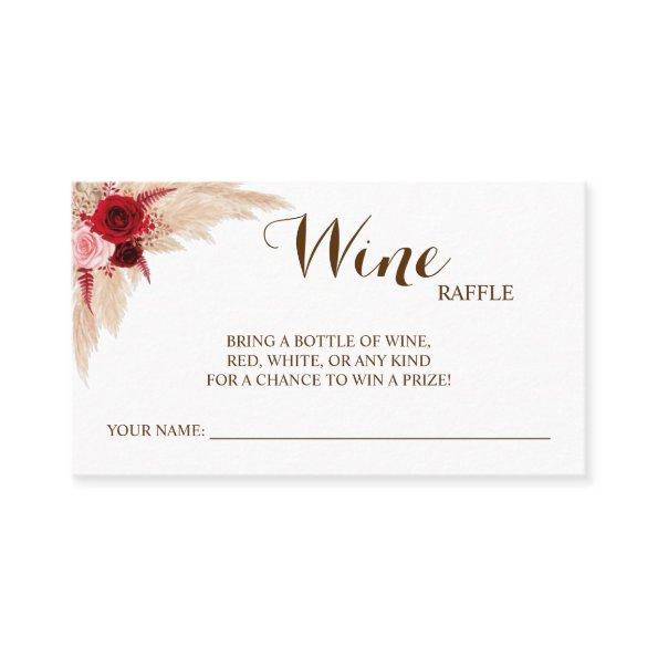 Pampas Wine Raffle Wedding