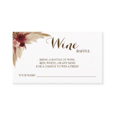 Pampas Wine Raffle Wedding Bridal Shower Invitations