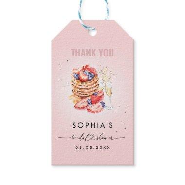 Pancake Brunch Bubbly Pink Bridal Shower Thank You Gift Tags