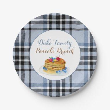 Pancake Brunch Plaid Paper Plates