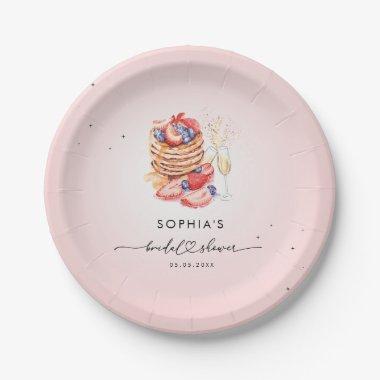 Pancakes Brunch & Bubbly Pink  Paper Plates