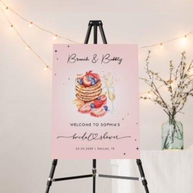 Pancakes Brunch Bubbly Pink Welcome Bridal Shower Foam Board