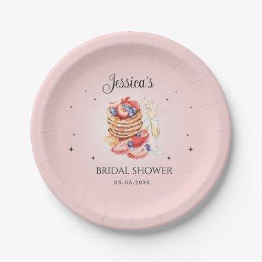 Pancakes Bubbly Brunch Blush Pink  Paper Plates