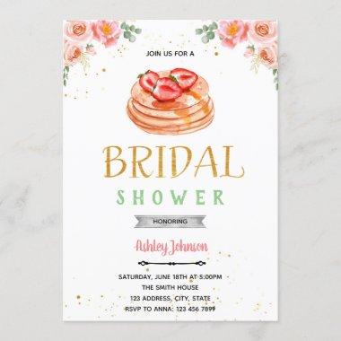 Pancakes flower bridal shower theme Invitations