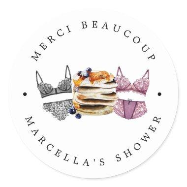 Pancakes & Panties Bridal Shower Classic Round Sticker