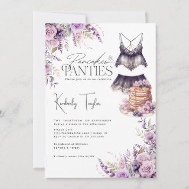 Pancakes & Panties Lingerie Floral Bridal Shower Invitations