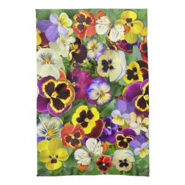 Pansies and Butterflies Kitchen Towel