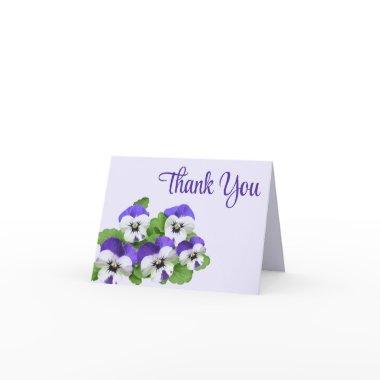 Pansy Lilac Purple Party Event Flower Customizable Thank You