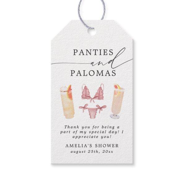 Panties & Palomas Bridal Shower Bachelorette Gift Tags