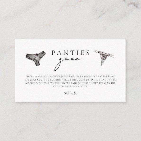 Panty Game Lingerie Bridal Shower Enclosure Invitations