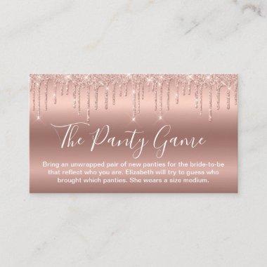 Panty Game Rose Gold Glitter Bachelorette Party Enclosure Invitations