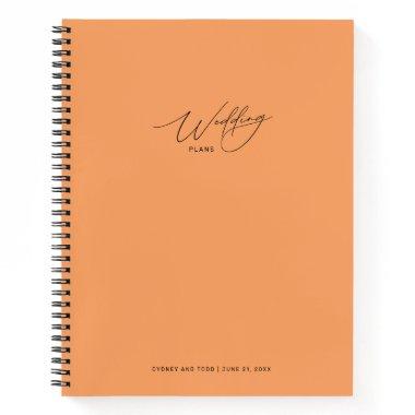 Papaya Orange Wedding Plans Notebook