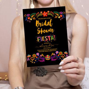 Papel Picado Flowers Mexican Style Bridal Shower Invitations