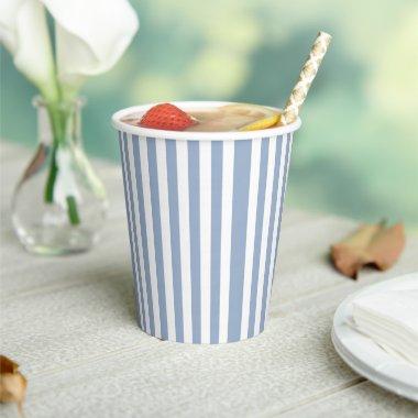 Paper Cup Blue & White Stripe
