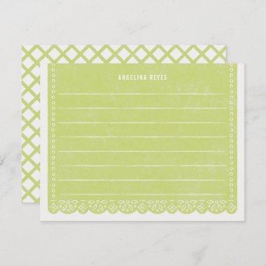 Paper Cut Banner Stationery - Key Lime Invitations