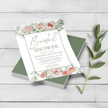 PAPER Elegant Floral Script Bridal Shower Invite