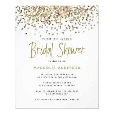 PAPER Gold Glitter Bridal Shower Invitations