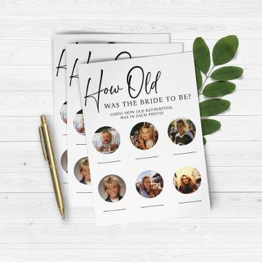 PAPER How Old Was Bride  Party Game