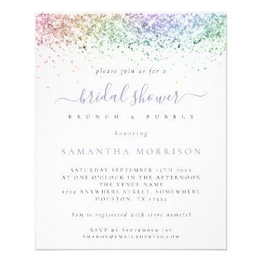PAPER Multicolor Glitter Bridal Shower Invitations