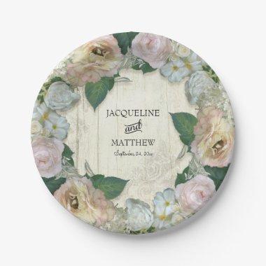Paper Party Goods Modern Vintage Pretty Flowers Paper Plates