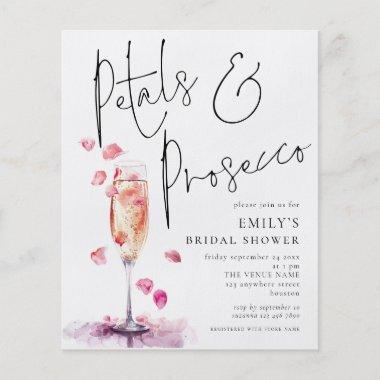 PAPER| Petals Prosecco Glass Bridal Shower invite Flyer