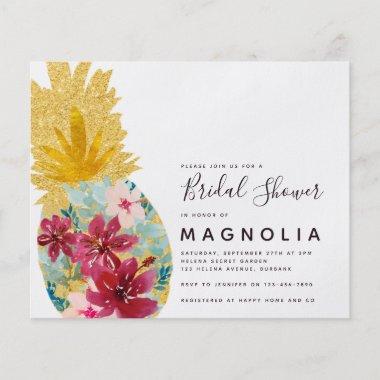 PAPER Pineapple Floral Bridal Shower Invitations