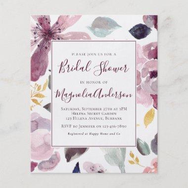 PAPER Watercolor Floral Bridal Shower Invitations