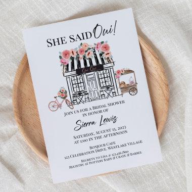 Paris bridal shower Invitations, She Said Qui Invit Invitations