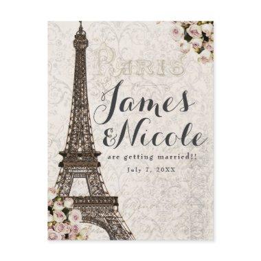 Paris Chic Elegant Eiffel Tower Save the Date Announcement PostInvitations